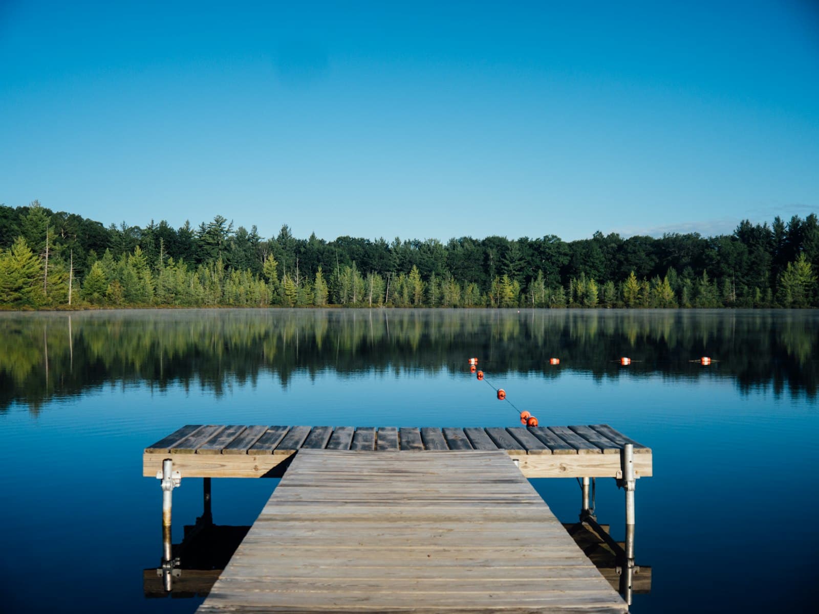 Lake and dock inside the Connestee Falls community